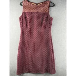 Lauren Ralph Lauren Maroon Lace Eyelet Dress Lined size 6